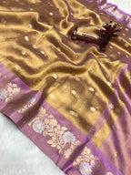 Banarasi Tissue Silk Saree Sona Rupa Weaving Border Satan Minakari