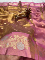 Banarasi Tissue Silk Saree Sona Rupa Weaving Border Satan Minakari