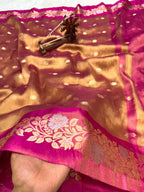 Banarasi Tissue Silk Saree Sona Rupa Weaving Border Satan Minakari