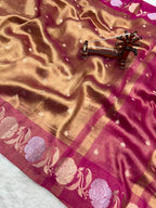 Banarasi Tissue Silk Saree Sona Rupa Weaving Border Satan Minakari