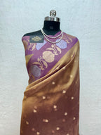 Banarasi Tissue Silk Saree Sona Rupa Weaving Border Satan Minakari